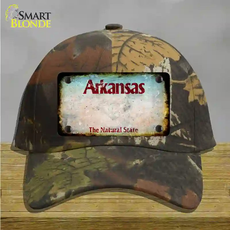 Arkansas Rusty Blank Novelty License Plate Hat Camo Cotton