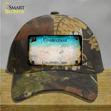 Connecticut Rusty Blank Novelty License Plate Hat Cotton / Camoflauge