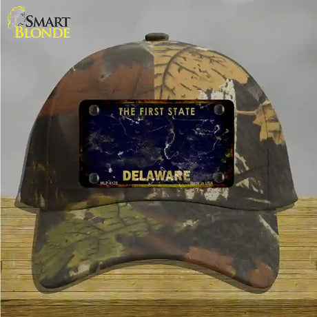 Delaware Rusty Blank Novelty License Plate Hat Cotton / Camoflauge