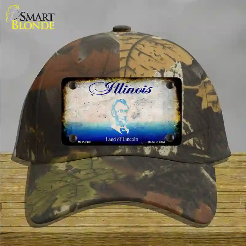 Illinois Rusty Blank Novelty License Plate Hat Cotton / Camoflauge