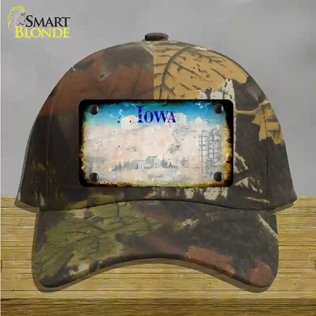 Iowa Rusty Blank Novelty License Plate Hat Cotton / Camoflauge