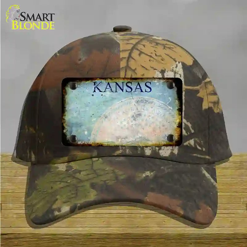 Kansas Rusty Blank Novelty License Plate Hat Cotton / Camoflauge