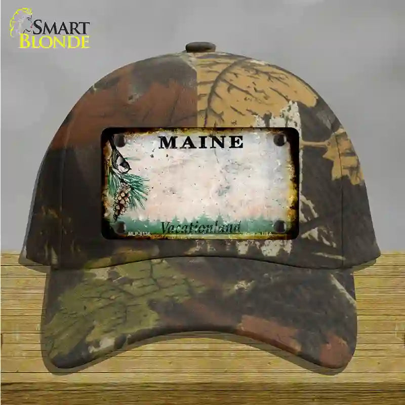 Maine Rusty Blank Novelty License Plate Hat Cotton / Camoflauge