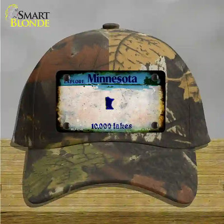 Minnesota Rusty Blank Novelty License Plate Hat Camo Cotton