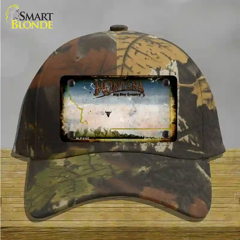 Montana Rusty Blank Novelty License Plate Hat Cotton / Camoflauge