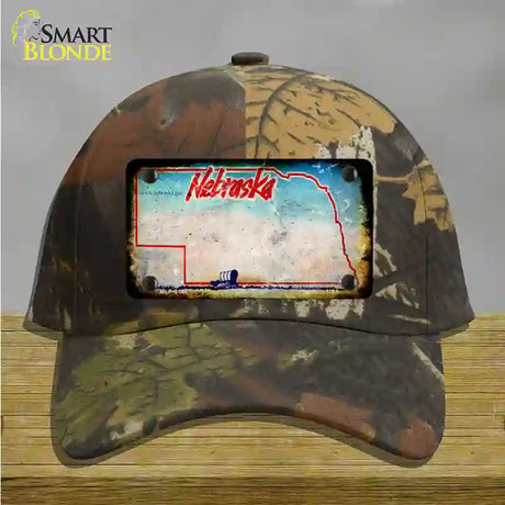 Nebraska Rusty Blank Novelty License Plate Hat Cotton / Camoflauge