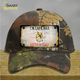 Oklahoma Rusty Blank Novelty License Plate Hat Cotton / Camoflauge