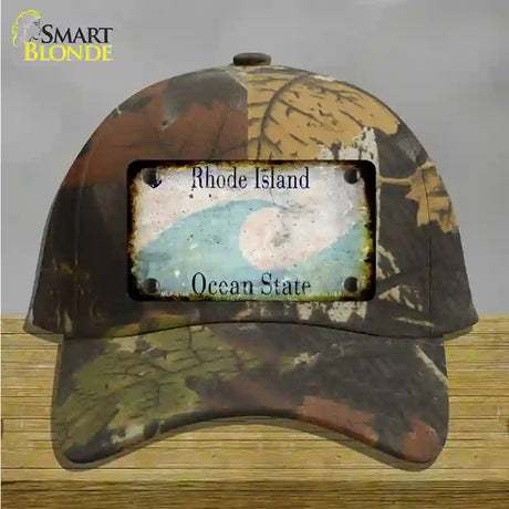 Rhode Island Rusty Blank Novelty License Plate Hat Cotton / Camoflauge