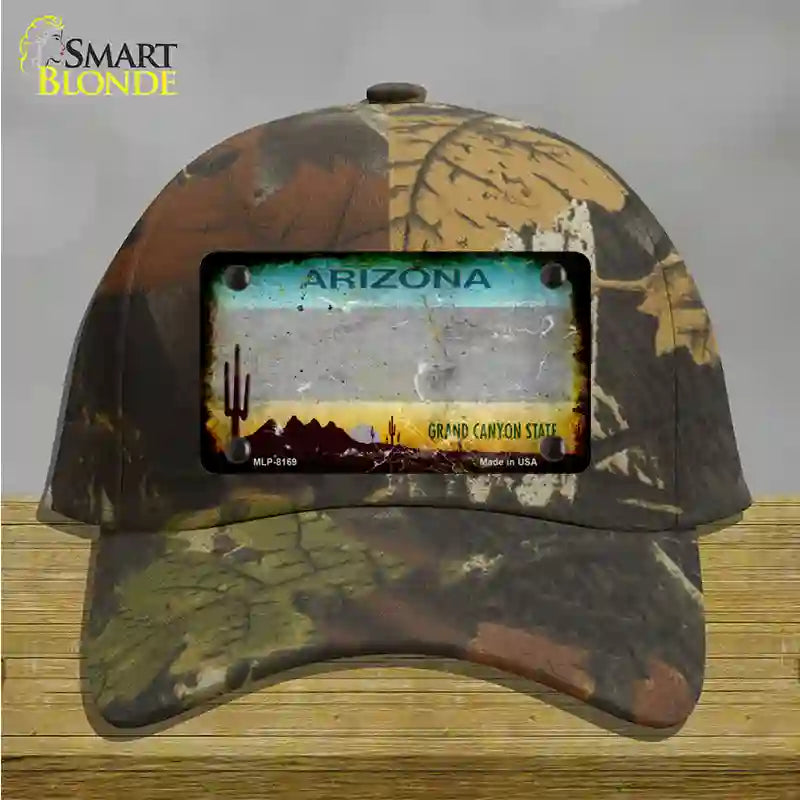 Arizona Gray Rusty Blank Novelty License Plate Hat Camo Cotton