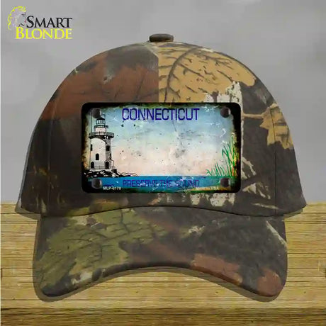 Connecticut Preserve Rusty Blank Novelty License Plate Hat Cotton / Camoflauge