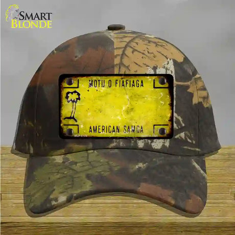 American Samoa Rusty Blank Novelty License Plate Hat Cotton / Camoflauge