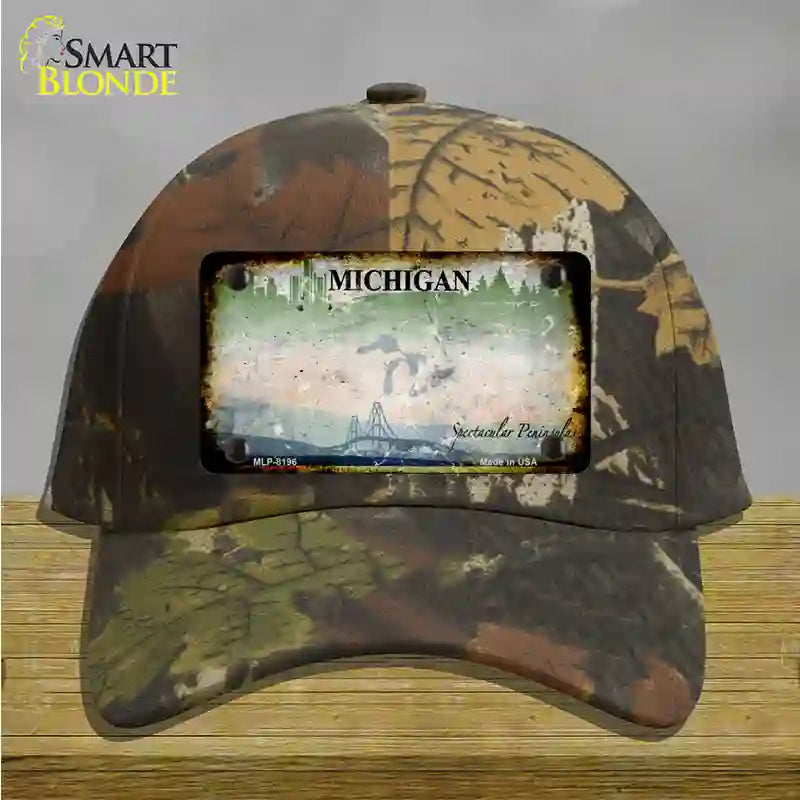 Michigan Rusty Blank Novelty License Plate Hat Cotton / Camoflauge