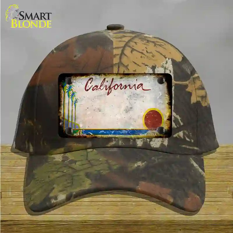 California Palm Tree Rusty Blank Novelty License Plate Hat Cotton / Camoflauge