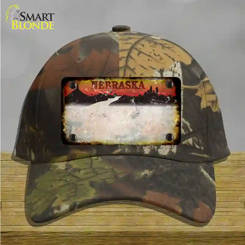 Nebraska Amber Rusty Blank Novelty License Plate Hat Cotton / Camoflauge