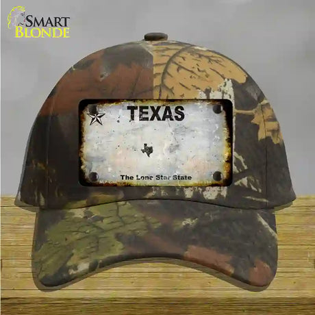 Texas White Rusty Blank Novelty License Plate Hat Cotton / Camoflauge