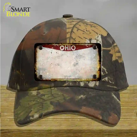 Ohio Rusty Blank Novelty License Plate Hat Cotton / Camoflauge