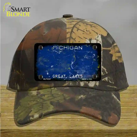 Michigan Great Lakes Rusty Blank Novelty License Plate Hat Cotton / Camoflauge