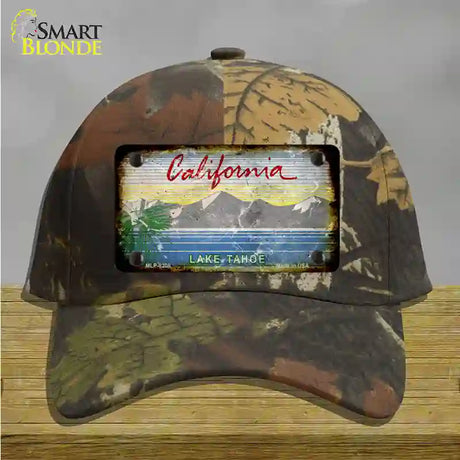 California Lake Tahoe Rusty Blank Novelty License Plate Hat Cotton / Camoflauge