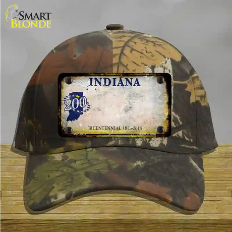 Indiana Rusty Blank Novelty License Plate Hat Cotton / Camoflauge