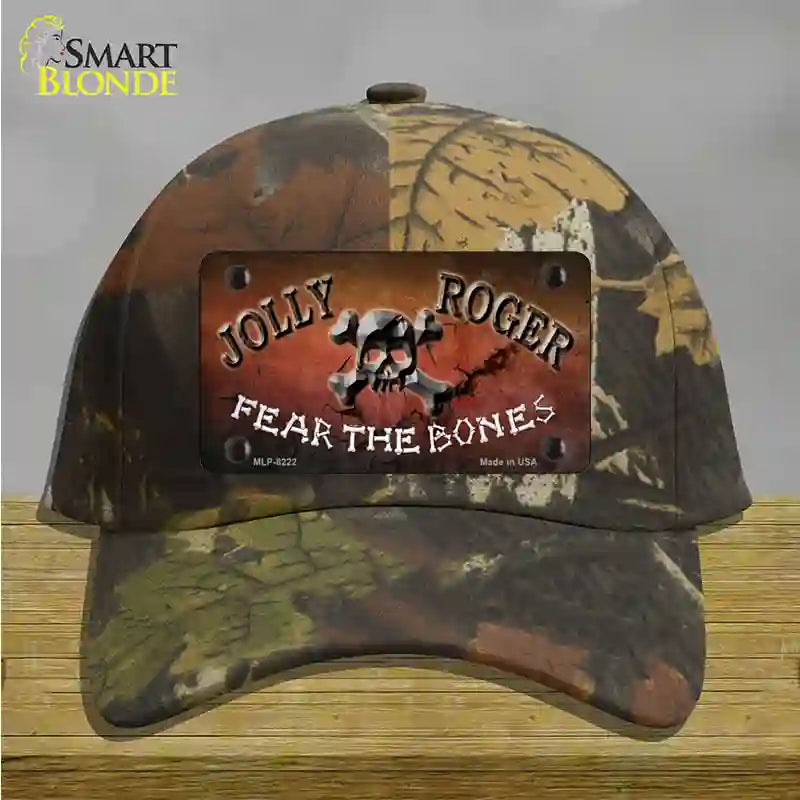 Fear The Bones Novelty License Plate Hat Cotton / Camoflauge