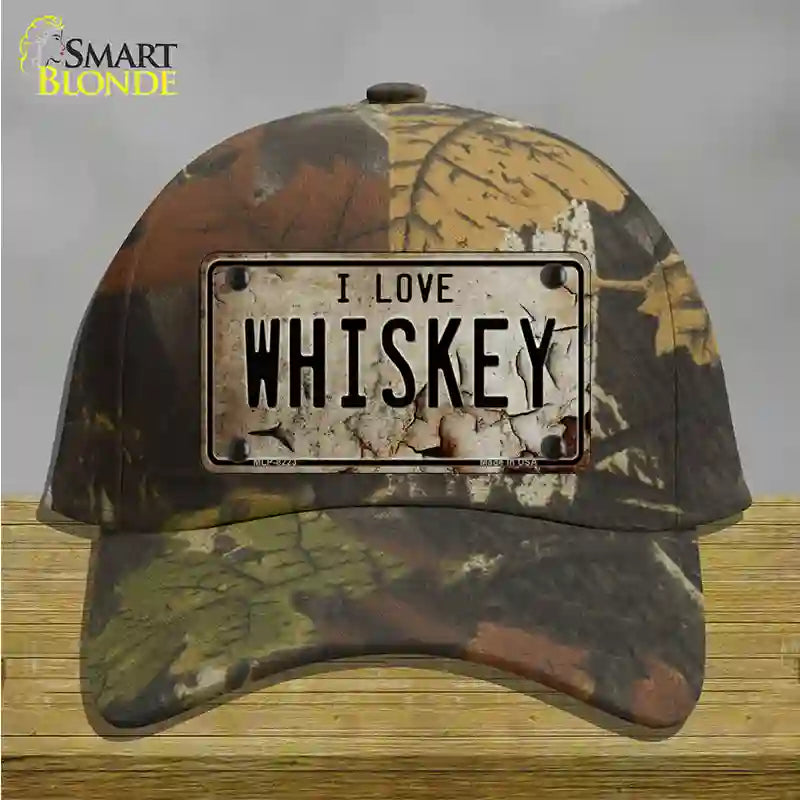 I Love Whiskey Novelty License Plate Hat Cotton / Camoflauge