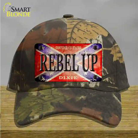 Rebel Up Novelty License Plate Hat Cotton / Camoflauge