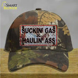 Suckin Gas Haulin Ass Vintage Novelty License Plate Hat Cotton / Camoflauge