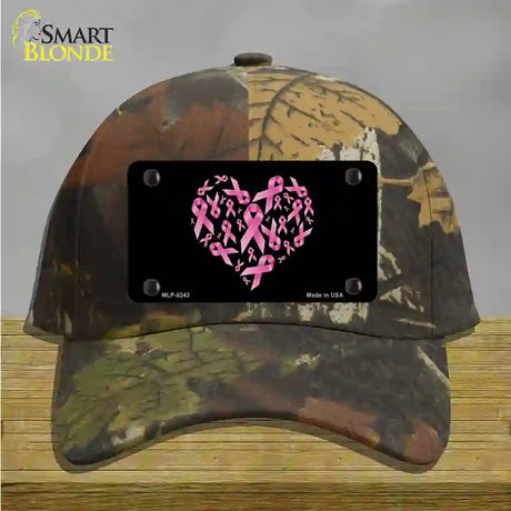 Pink Ribbons Novelty License Plate Hat Cotton / Camoflauge