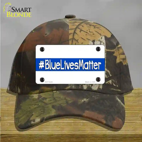 Blue Lives Matter Novelty License Plate Hat Cotton / Camoflauge