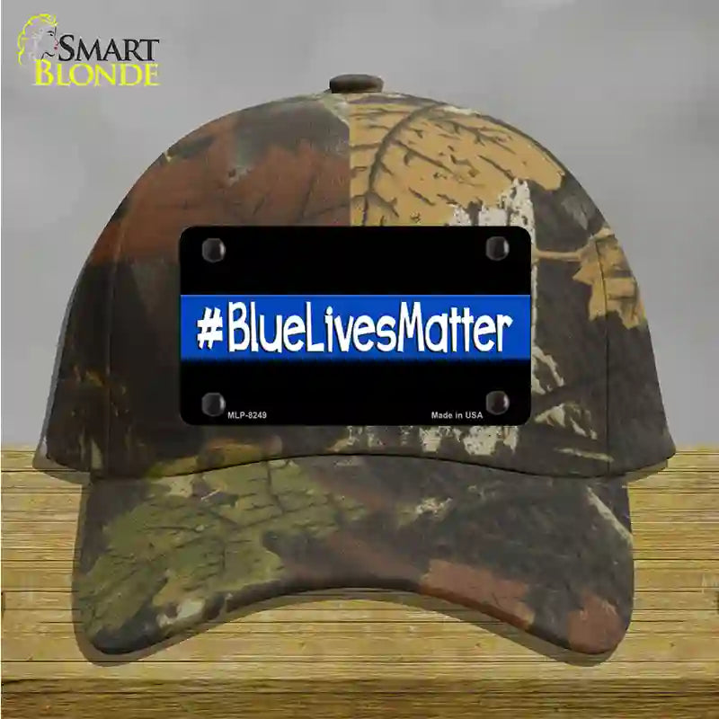 Blue Lives Matter Black Novelty License Plate Hat Cotton / Camoflauge