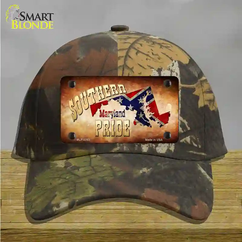 Southern Pride Maryland Novelty License Plate Hat Cotton / Camoflauge