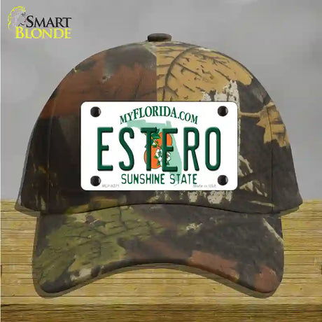 Estero Sunshine State Novelty License Plate Hat Cotton / Camoflauge