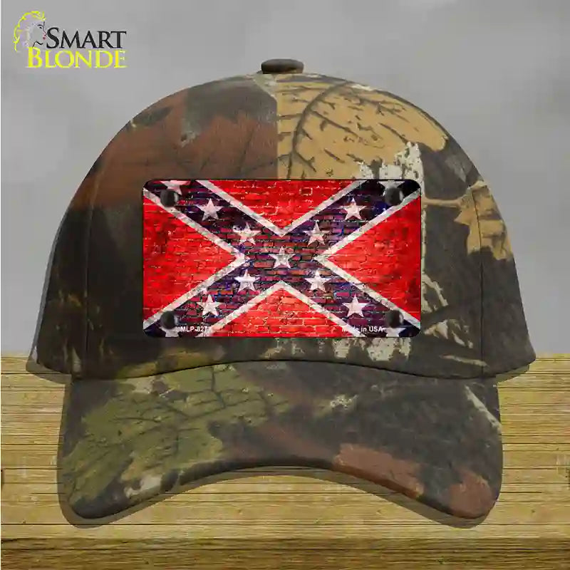 Rebel Flag Brick Wall Novelty License Plate Hat Cotton / Camoflauge