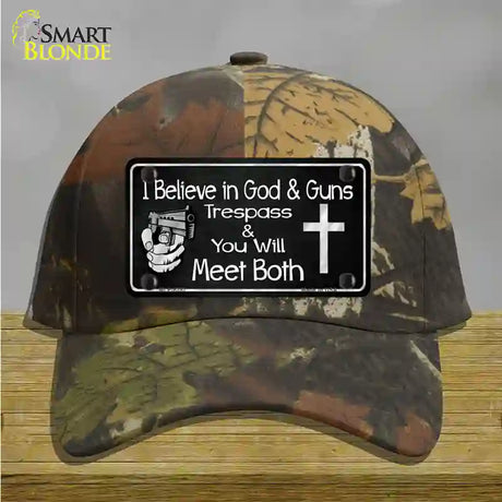 God And Guns Novelty License Plate Hat Cotton / Camoflauge