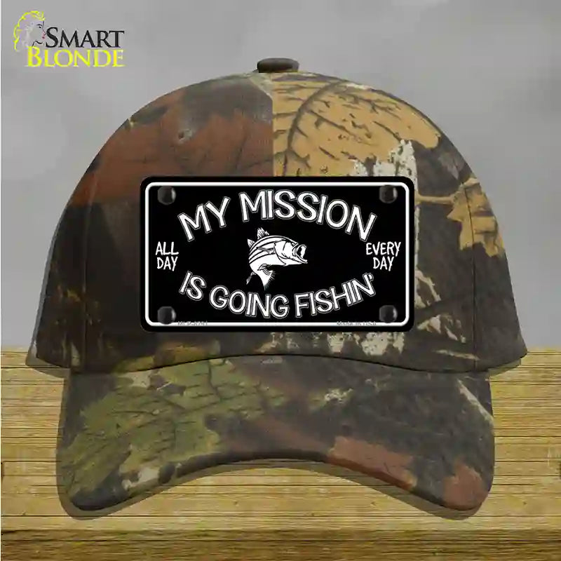 My Mission Is Fishin Novelty License Plate Hat Cotton / Camoflauge