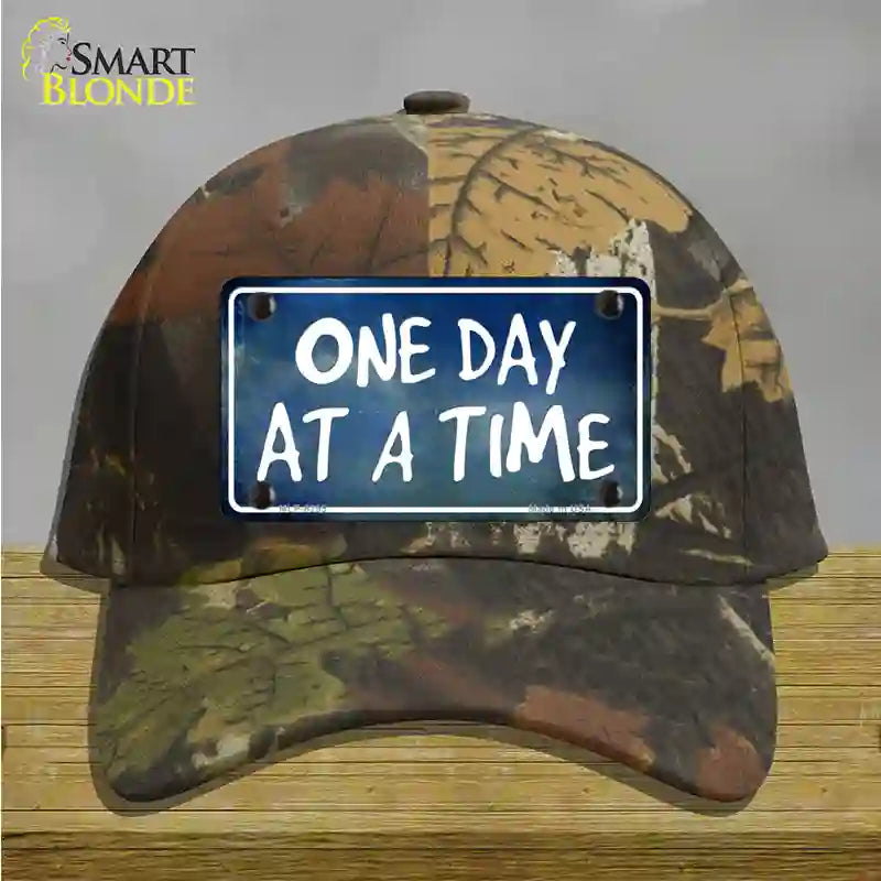 One Day At A Time Novelty License Plate Hat Cotton / Camoflauge