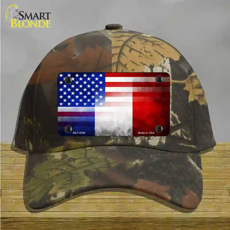 United States France Flag Fade Novelty License Plate Hat Cotton / Camoflauge