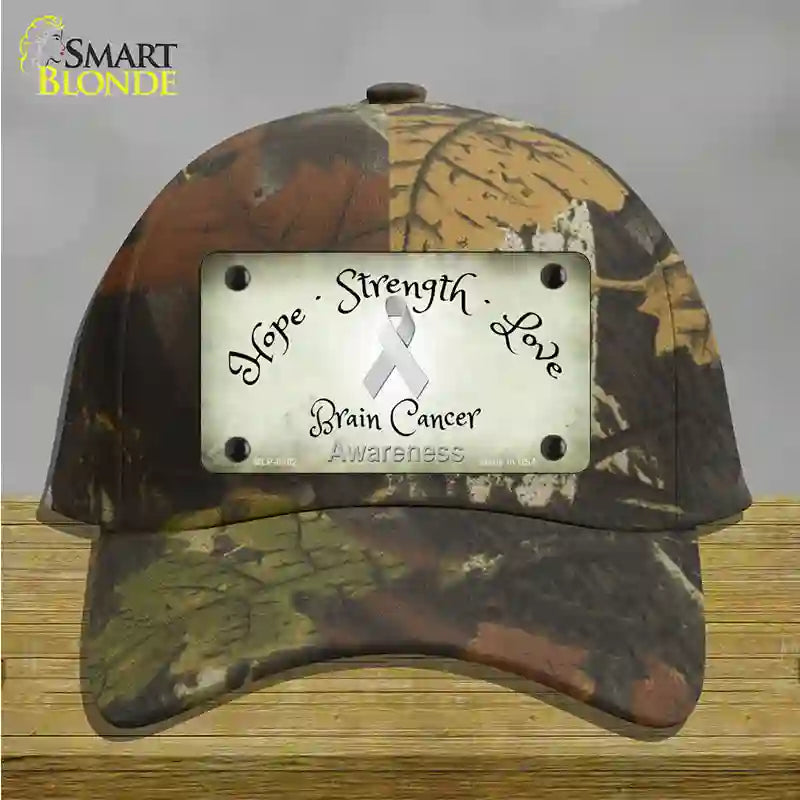 Brain Cancer Ribbon Novelty License Plate Hat Cotton / Camoflauge