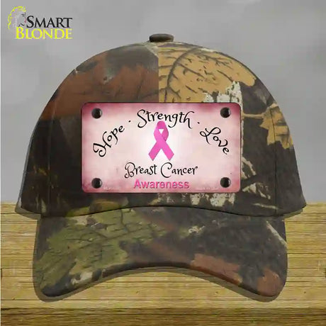 Breast Cancer Ribbon Pink Novelty License Plate Hat Cotton / Camoflauge