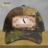 Head and Neck Cancer Ribbon Novelty License Plate Hat Cotton / Camoflauge