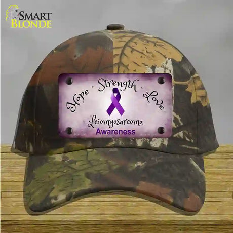 Leiomyosarcoma Cancer Ribbon Novelty License Plate Hat Cotton / Camoflauge