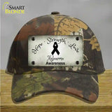 Melanoma Cancer Ribbon Novelty License Plate Hat Cotton / Camoflauge