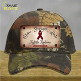 Multiple Myeloma Cancer Ribbon Novelty License Plate Hat Cotton / Camoflauge