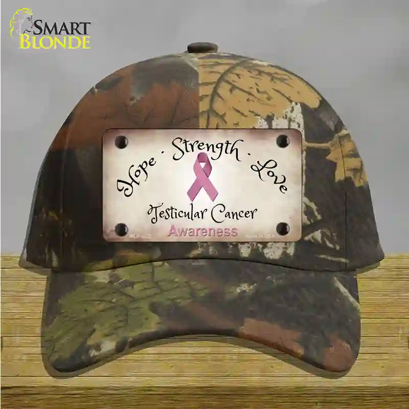 Testicular Cancer Ribbon Novelty License Plate Hat Cotton / Camoflauge