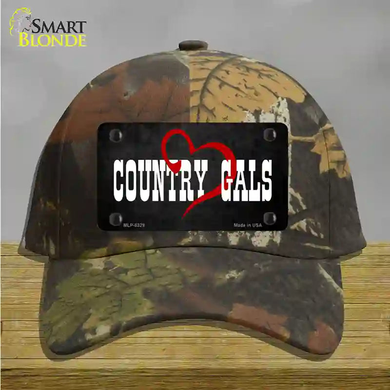 Country Gals Novelty License Plate Hat Cotton / Camoflauge