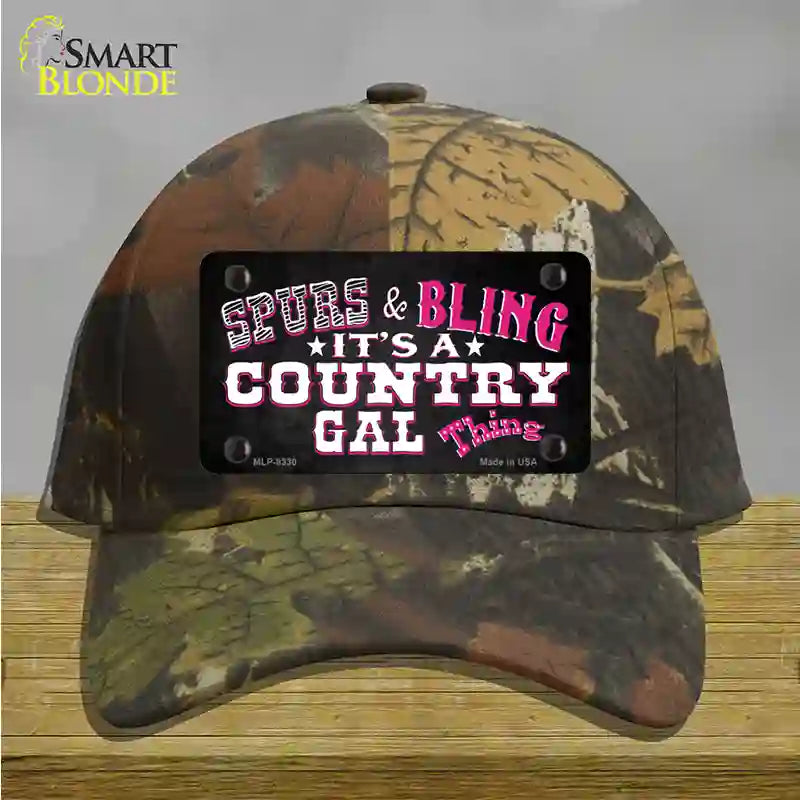 Spurs and Bling Novelty License Plate Hat Cotton / Camoflauge