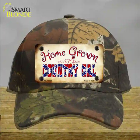 Home Grown Country Gal Novelty License Plate Hat Cotton / Camoflauge