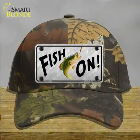 Fish On Novelty License Plate Hat Cotton / Camoflauge