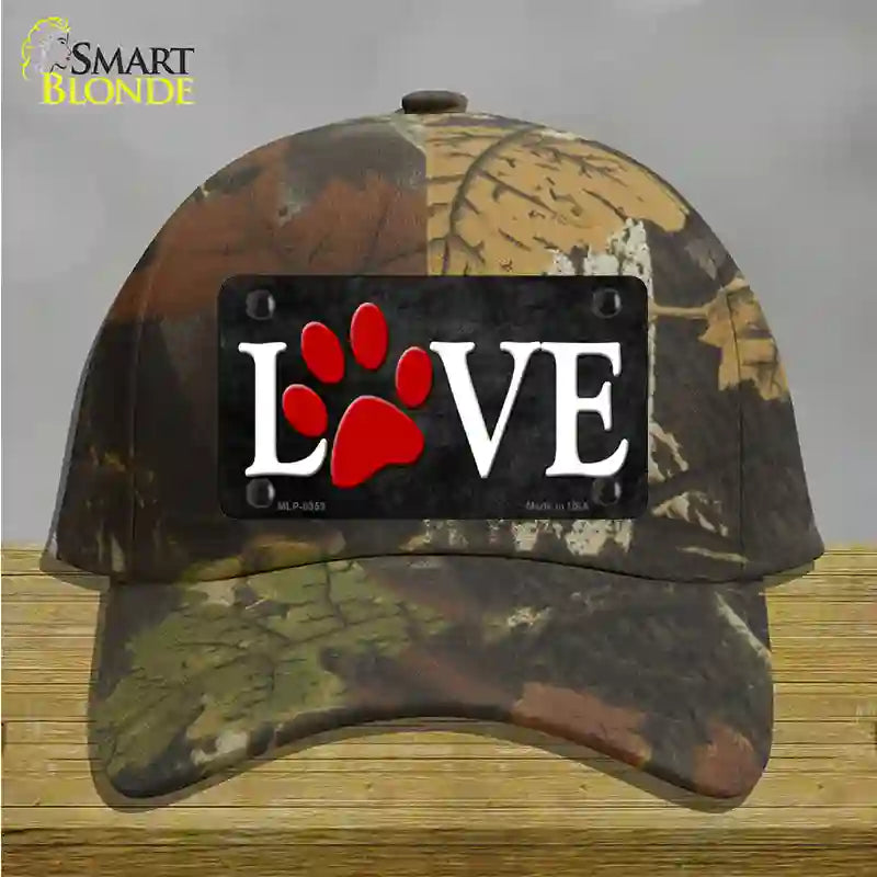 Love Paw Novelty License Plate Hat Cotton / Camoflauge