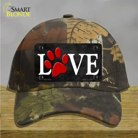 Love Paw Novelty License Plate Hat Cotton / Camoflauge